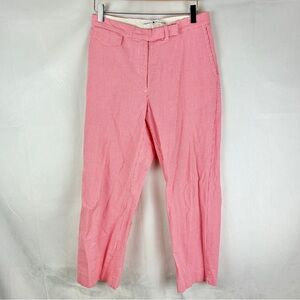 TOMMY HILFIGER Vintage Y2K Gingham Check Cotton Straight Pants Size 6 Pink White